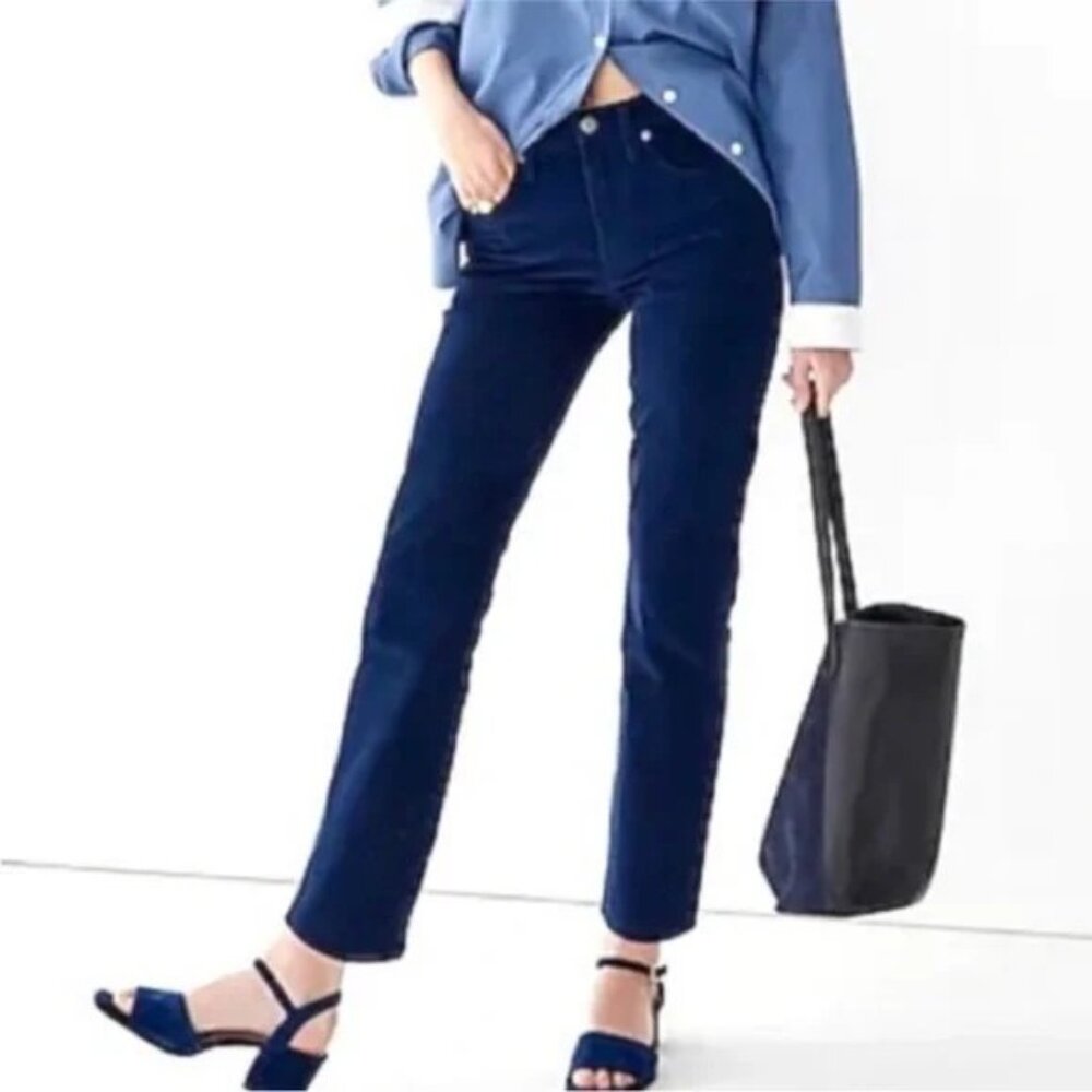 J. Crew Women's Vintage Slim‎ Straight Corduroy Pant in Navy Blue AB651- Size 31